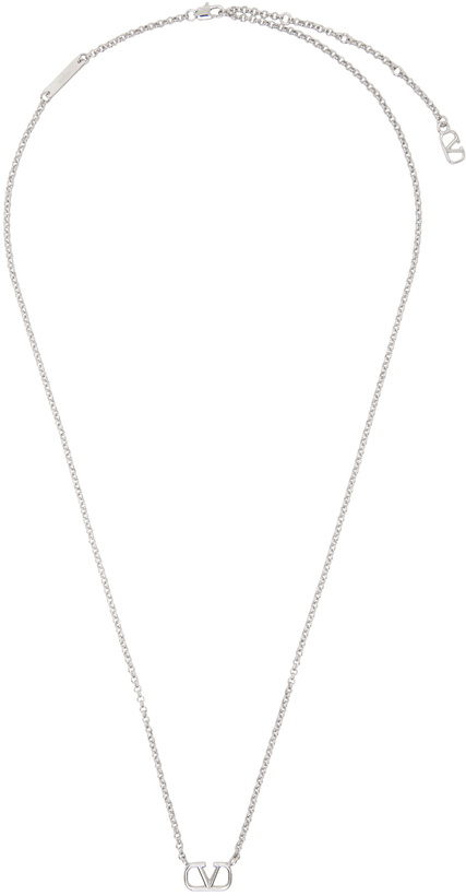 Photo: Valentino Garavani Silver VLogo Pendant Necklace