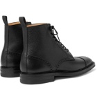 George Cleverley - Toby Pebble-Grain Leather Brogue Boots - Black