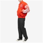 Members of the Rage Men's Wool Leather Varsity Jacket in Tomato Cherry