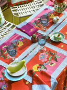 LISA CORTI Indonesian Red Rose Set Of 4 Napkins