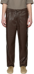 Nanushka Brown Jain Faux-Leather Trousers