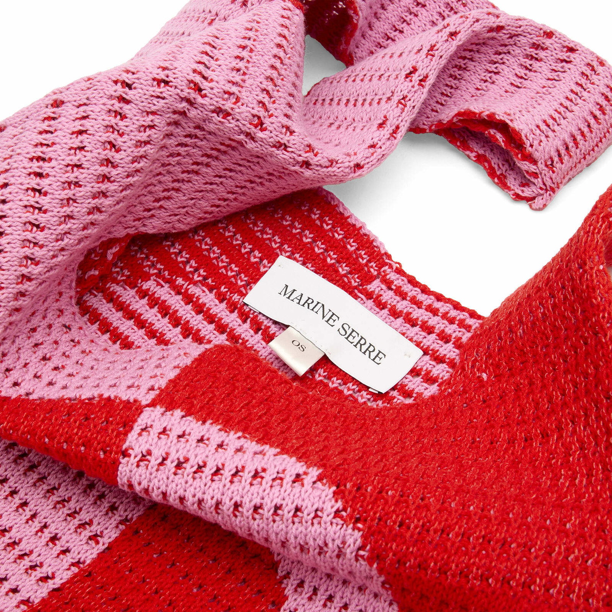 Marine Serre Women's Crochet Tote Bag in Red/Pink 