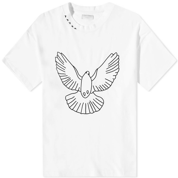 Photo: 3.Paradis Men's Birds Outline T-Shirt in White
