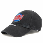 Balenciaga Men's Planet Earth Cap in Wash Black/Multicol