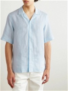 Paul Smith - Convertible-Collar Linen Shirt - Blue