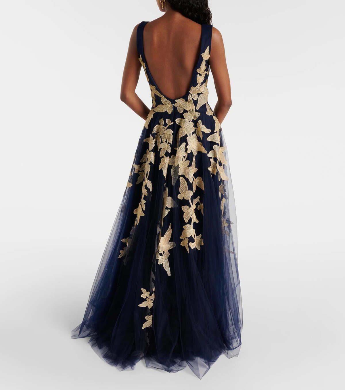 Costarellos Arcangela appliqu tulle gown Costarellos