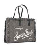 MC2 Saint Barth Donegal Vanity Fringed Shoulder Bag With Herringbone Pattern