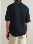 Mr P. - Embroidered Cotton Polo Shirt - Blue