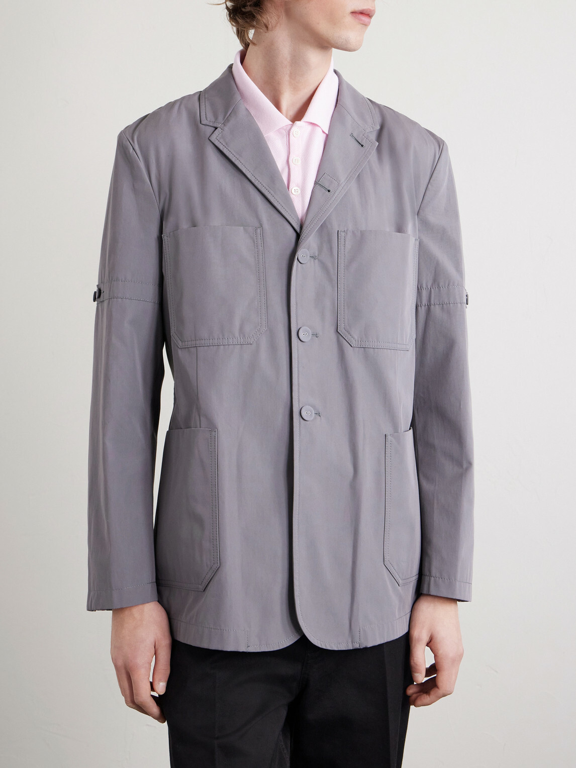Thom Browne - Belted Cotton Blazer - Gray