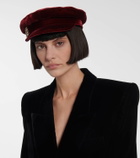 Roger Vivier Baker Boy velvet newsboy cap