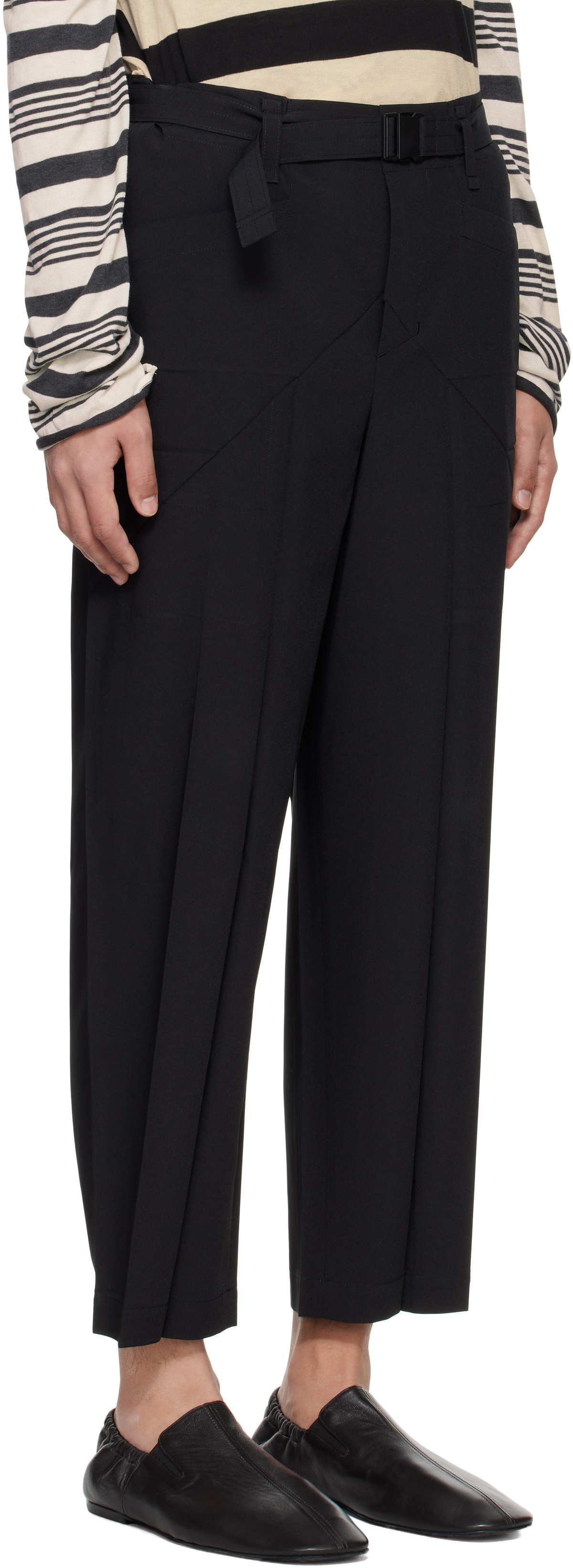 132 5. ISSEY MIYAKE Black Edge Trousers