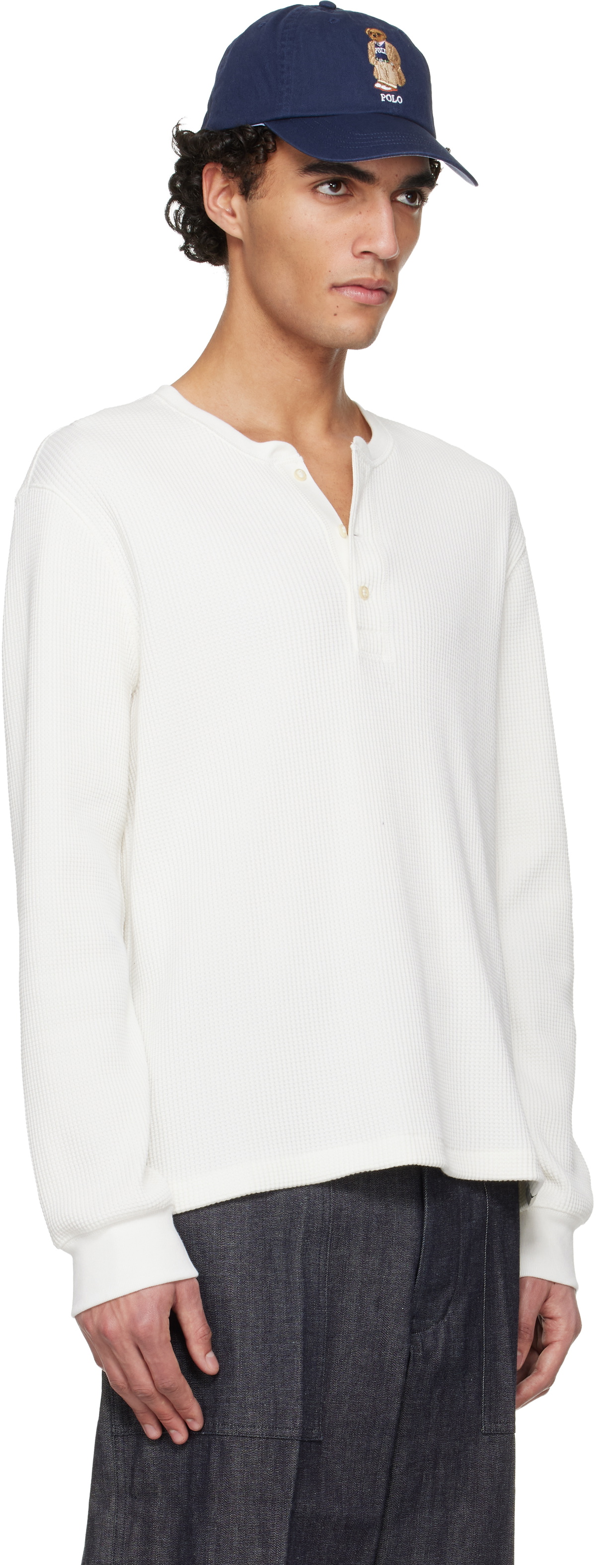 Polo Ralph Lauren White Authentic Waffle Henley
