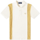 Fred Perry Men's Towelling Panel Polo Shirt in Ecru