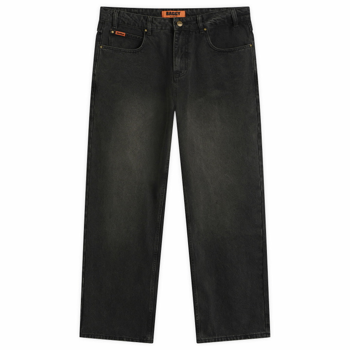 Photo: Butter Goods Men's Baggy Denim Jeans in Faded Black