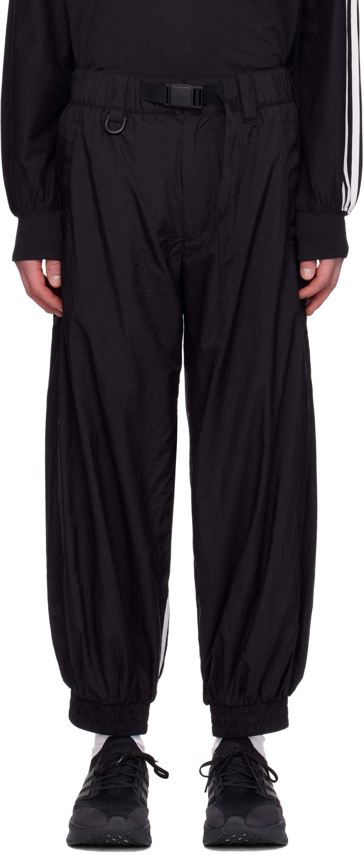 Y-3 Black 3-Stripes Nylon Sweatpants