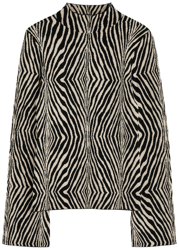 Photo: BY Malene Birger Bernie Zebra-intarsia Stretch-knit Jumper Brown