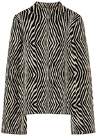 BY Malene Birger Bernie Zebra-intarsia Stretch-knit Jumper Brown