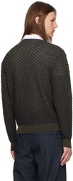 KOZABURO Navy & Green Honeycomb Sweater