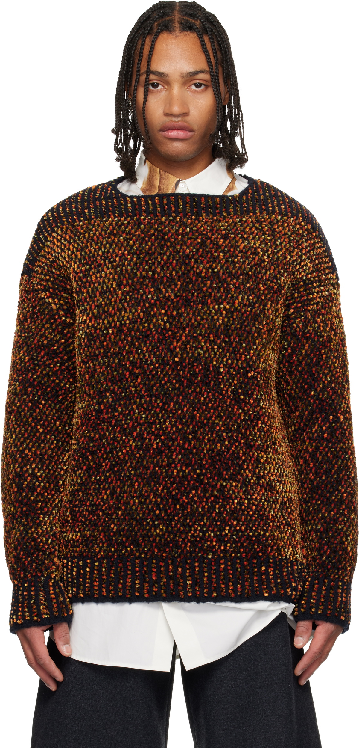 DRIES VAN NOTEN ジップアップ ニット ブラウン S DRIES VAN NOTEN ジップアップ ニット ブラウン S Dries Van Noten