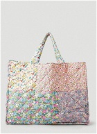 Cabas Flower Print Quilted Tote Bag in Multicolour