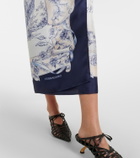 Ferragamo Printed silk wrap skirt
