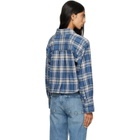 Citizens of Humanity Navy & Off-White Ana Cropped Shirt