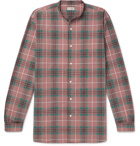 Camoshita - Grandad-Collar Checked Cotton Shirt - Men - Pink