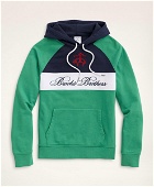 Brooks Brothers Men's French Terry Cotton Logo Hoodie Sweatshirt | Green