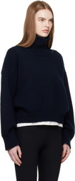&Daughter Navy Caragh Crop Turtleneck