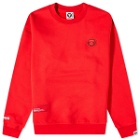 Men's AAPE Now Tonal Camo Silicon Badge Crew Sweat in Red
