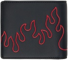 Hugo Black Faux-Leather Flame Artwork Wallet