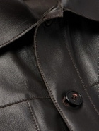 Incotex - Montedoro Leather Overshirt - Brown