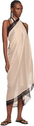 BALMAIN Beige & Black Pareo Cover-up Dress