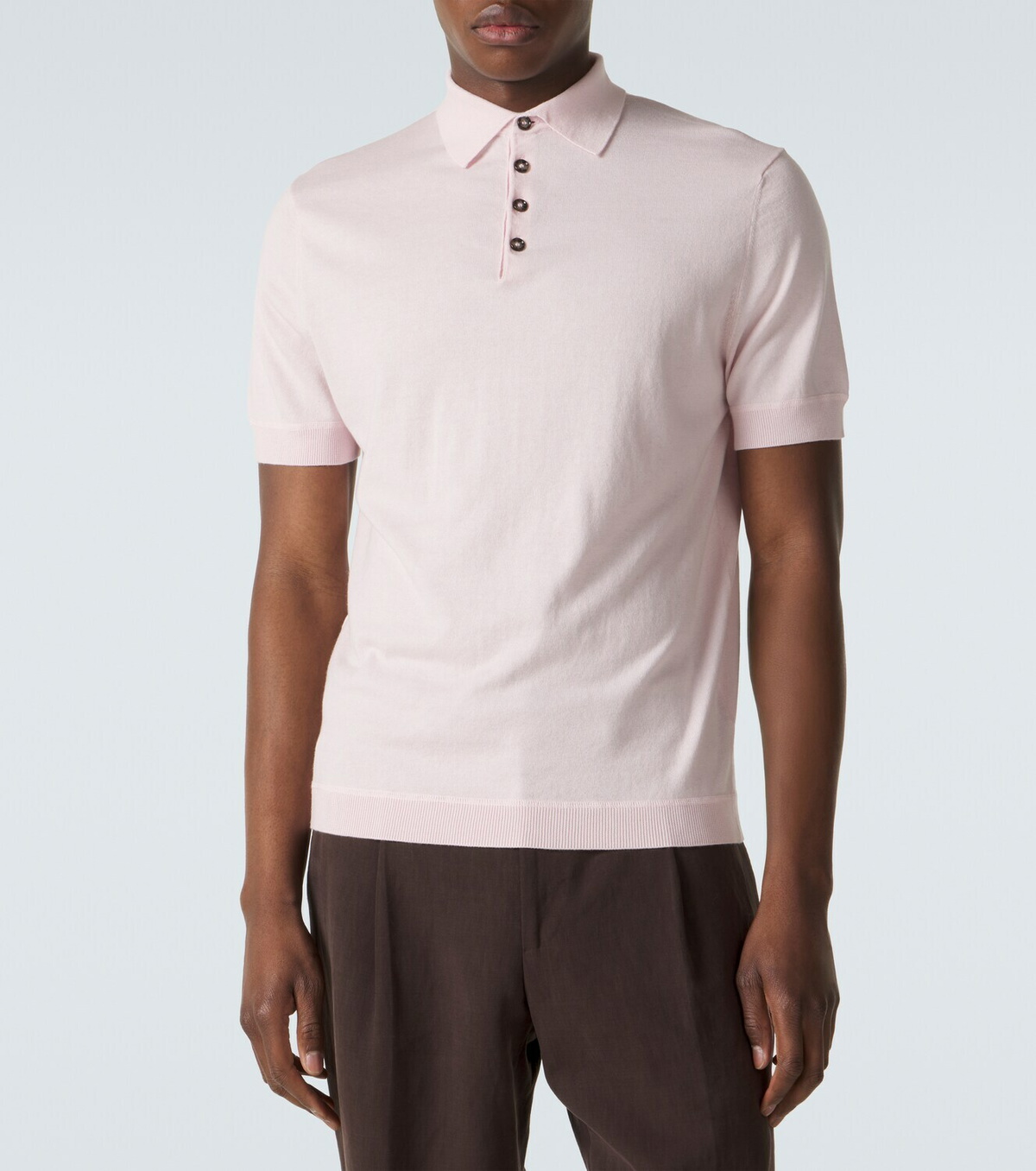Allude Cotton, silk, and cashmere polo shirt