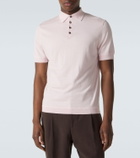 Allude Cotton, silk, and cashmere polo shirt