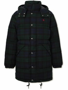 Polo Ralph Lauren - Quilted Checked Wool-Blend Hooded Down Jacket - Blue