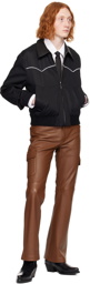Ernest W. Baker Brown Flared Leather Cargo Pants