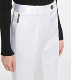 Peter Do - Lace-trimmed satin straight pants