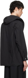Camiel Fortgens Black Hooded Scarf Shirt