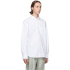 Junya Watanabe White and Blue Jacquard Shirt