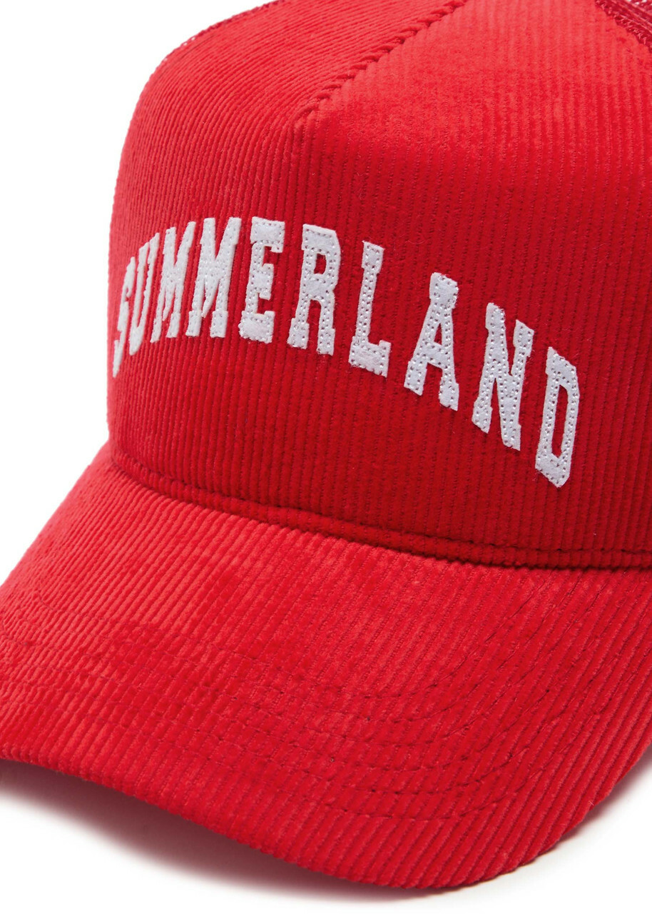 Nahmias Summerland Corduroy Trucker cap - Red - One Size Nahmias