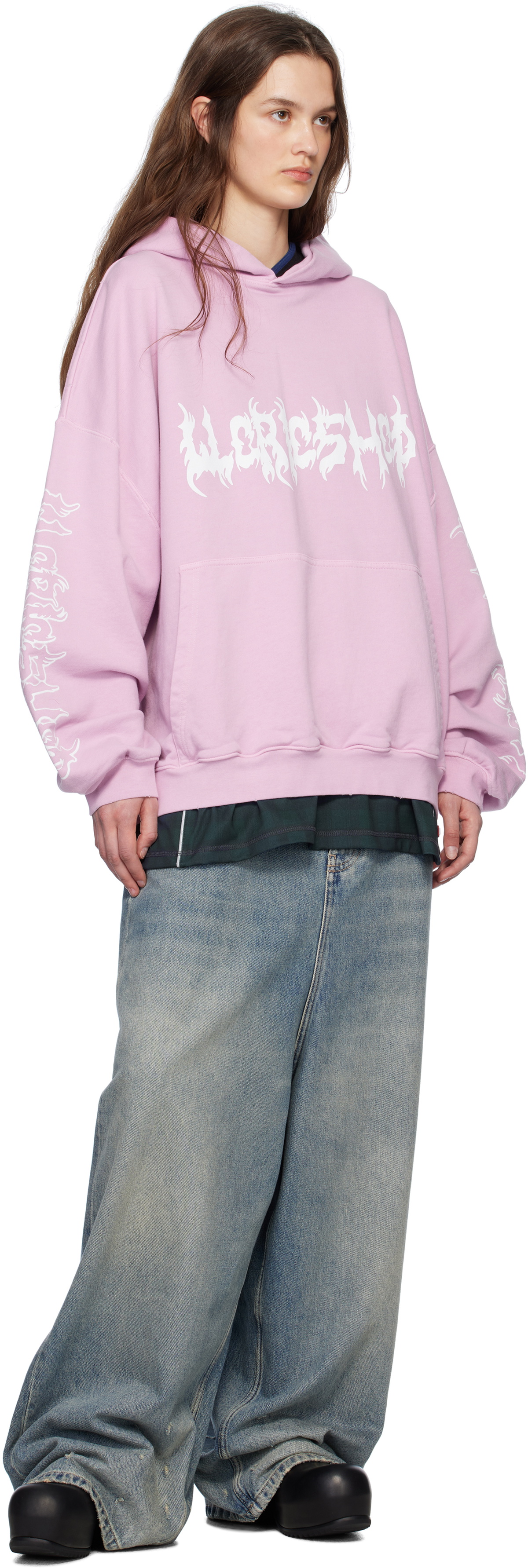 032c Pink Faithless Oversized Hoodie