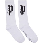 Palm Angels White PA Logo Socks