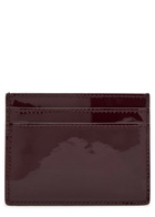 Saint Laurent Patent Leather Card Holder - Burgundy - One Size