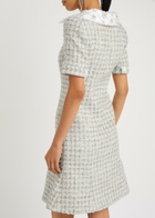 Huishan Zhang Kathleen Metallic Tweed Midi Dress Blue