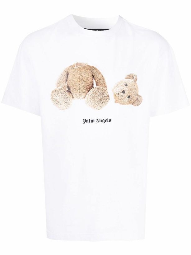 Photo: PALM ANGELS - Bear Classic Cotton T-shirt