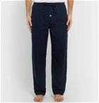Isaia - Piped Cotton and Cashmere-Blend Twill Pajama Set - Blue