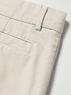 Brunello Cucinelli - Straight-Leg Cotton-Twill Bermuda Shorts - Neutrals