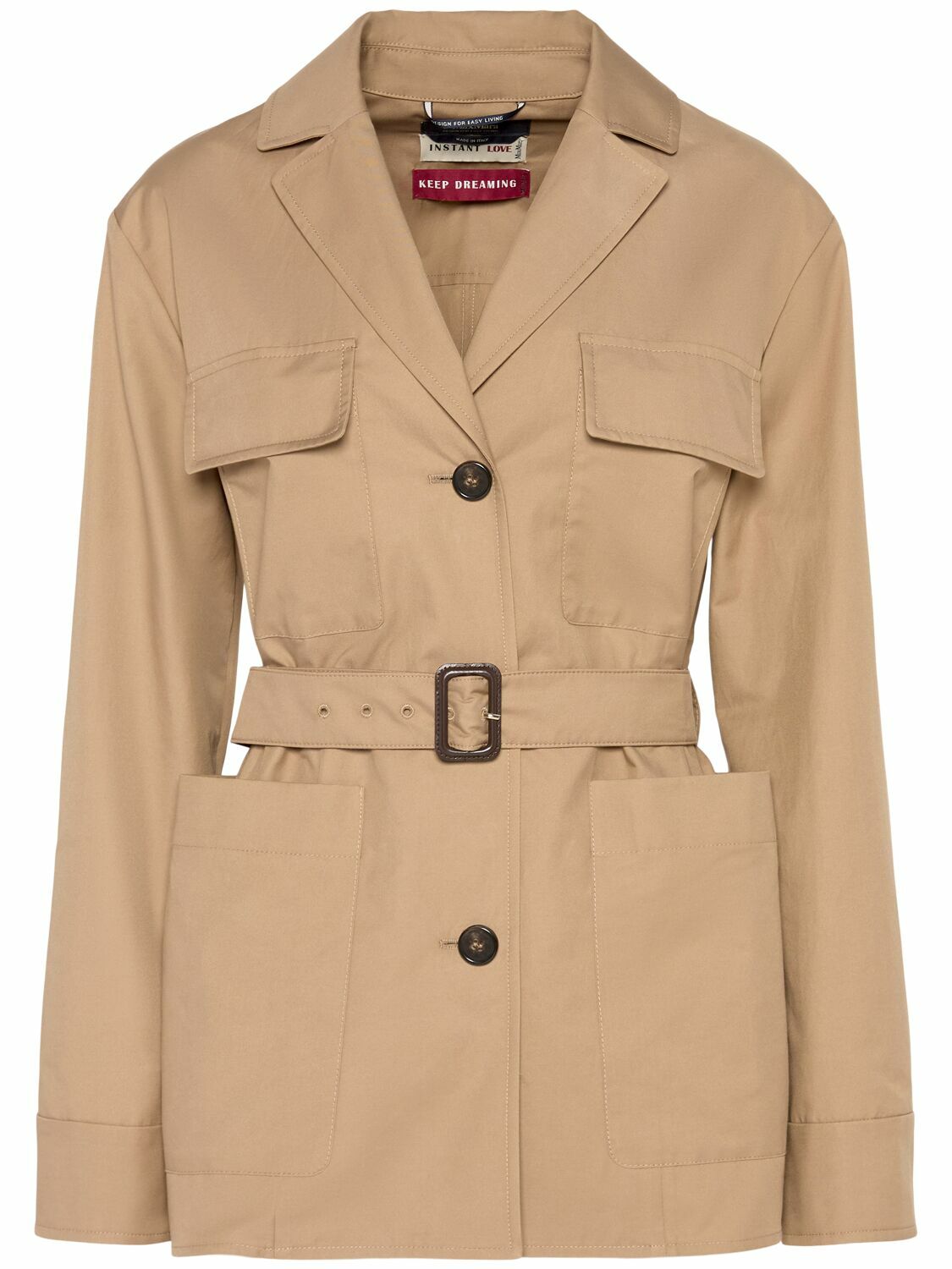 新作*S MAXMARA*Giulia ベルト付 ジャケット スプリングキャメル S MAX MARA Giulia Twill Belted Jacket S Max Mara