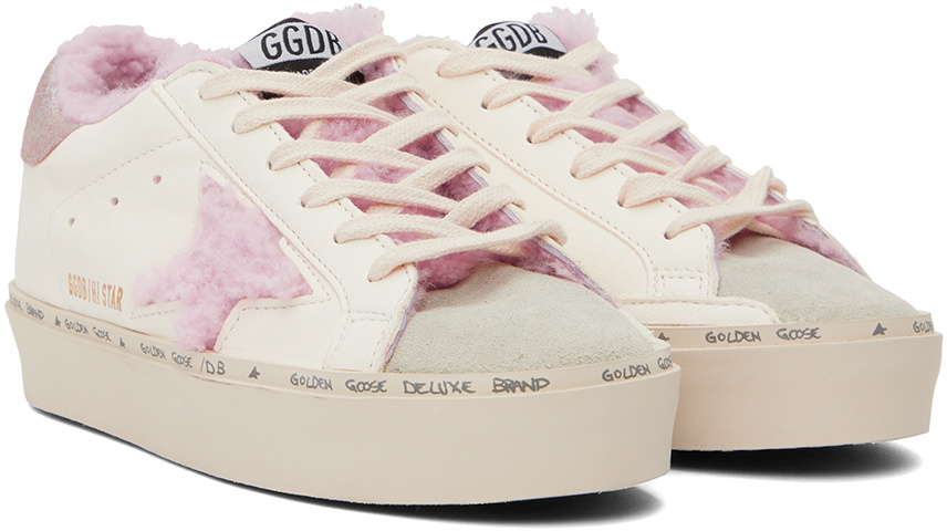 Golden Goose White & Pink Hi Star Low-Top Sneakers Golden